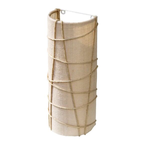 Pauline Libby Designer Sconce Natural Hemp Burlap Shade_ 14" x 5" x 5"_MSRP $375 - Picture 1 of 10